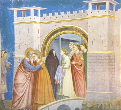 GIOTTO di Bondone Anna and Joachim Meet at the Golden Gate (mk08) Norge oil painting art